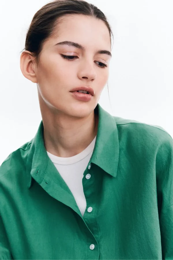 Relaxed Short Sleeve Linen Shirt