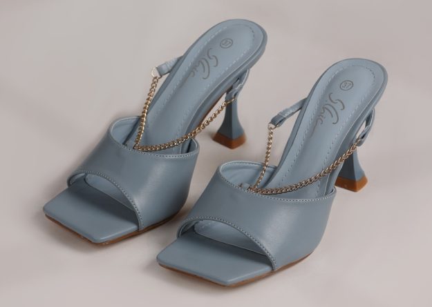 Stylish Open-Heel Sandals with Chain Strap