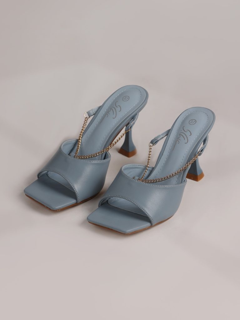 Stylish Open-Heel Sandals with Chain Strap