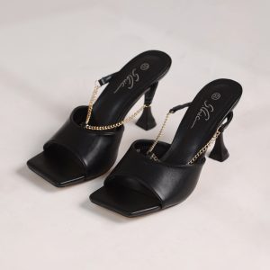 Stylish Open-Heel Sandals with Chain Strap