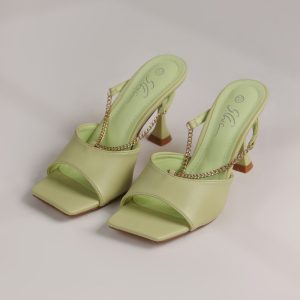 Stylish Open-Heel Sandals with Chain Strap