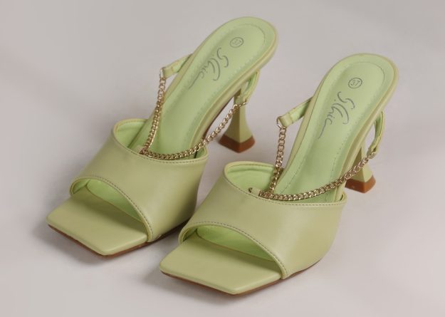Stylish Open-Heel Sandals with Chain Strap