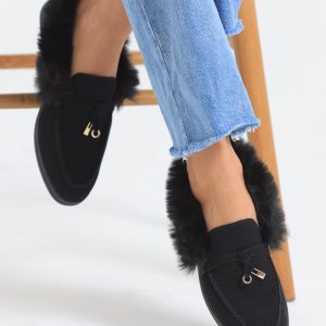 Cozy Fur-Trimmed Flats