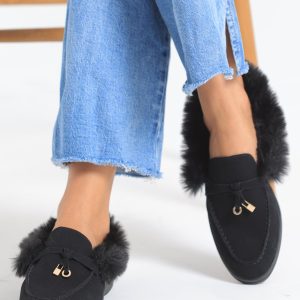 Cozy Fur-Trimmed Flats