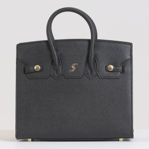 Stylish Medium Leather Bag with Decorative Strap