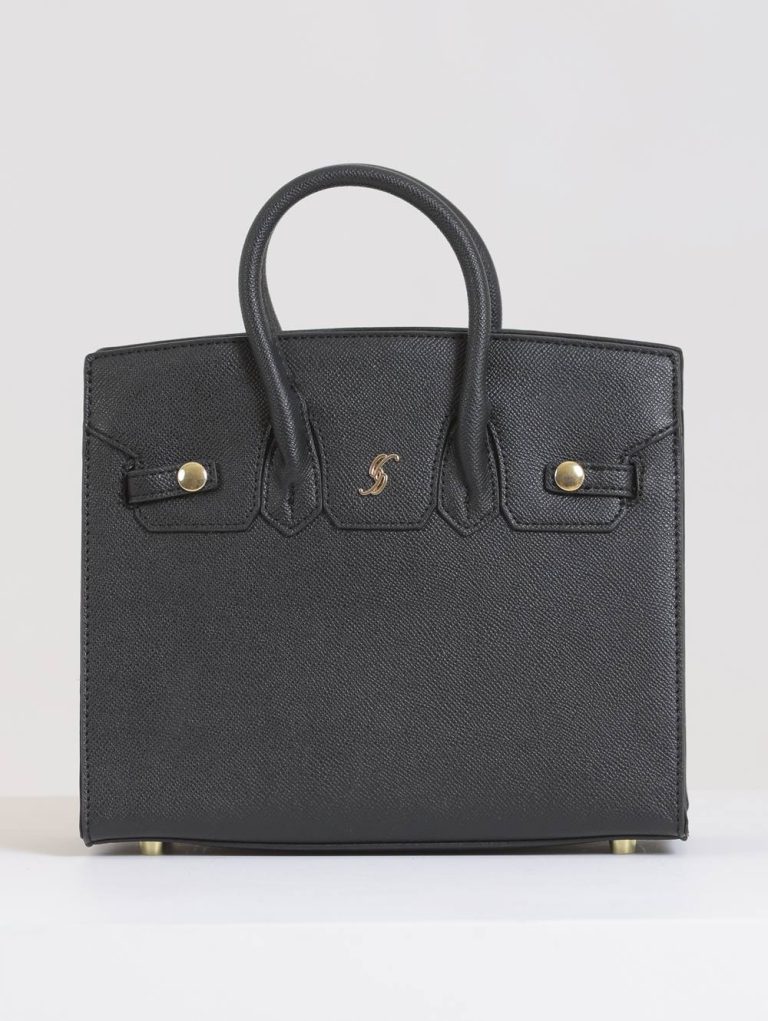 Stylish Medium Leather Bag with Decorative Strap