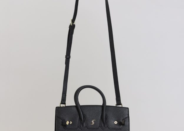 Stylish Small Bag with Gold Detail and Strap