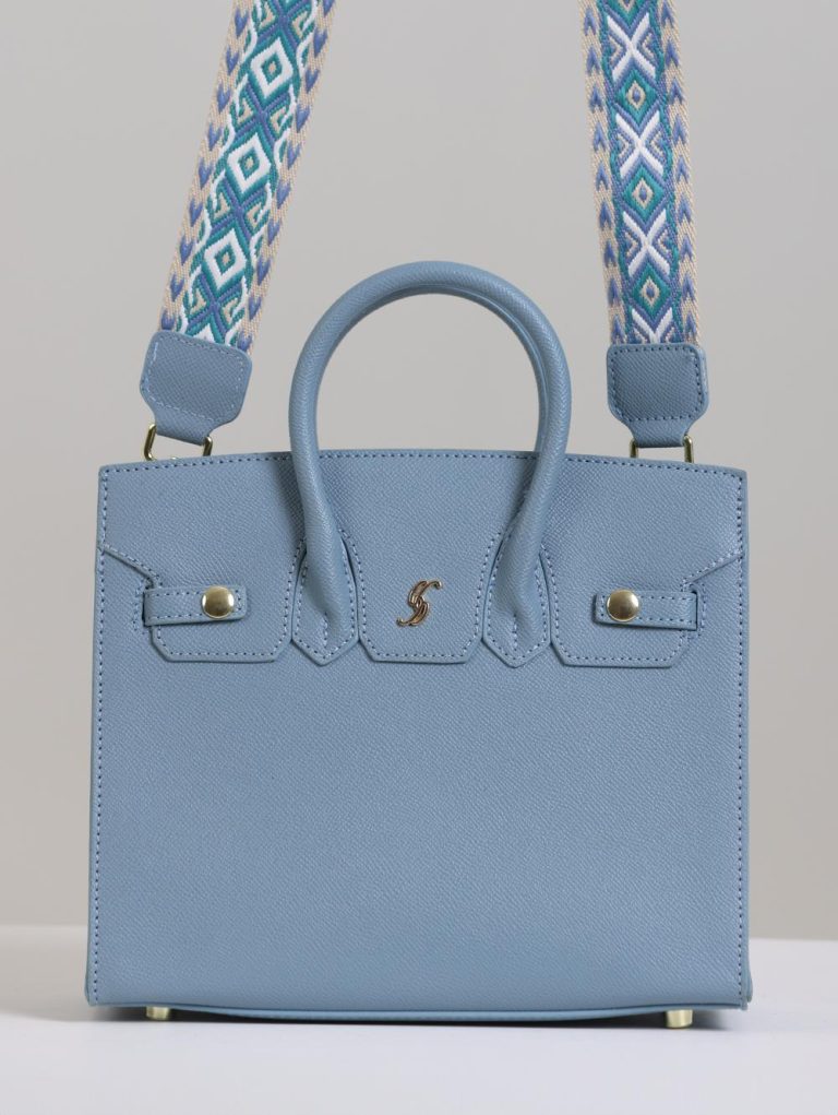 Stylish Medium Leather Bag with Decorative Strap