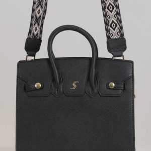 Stylish Medium Leather Bag with Decorative Strap