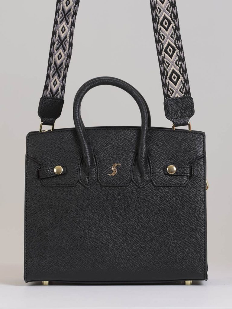 Stylish Medium Leather Bag with Decorative Strap