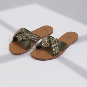 SC-B023 / Flat Crystal Slippers