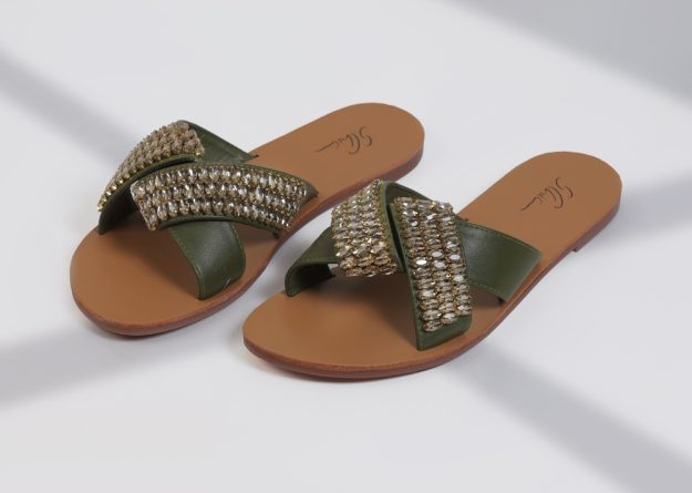 SC-B023 / Flat Crystal Slippers
