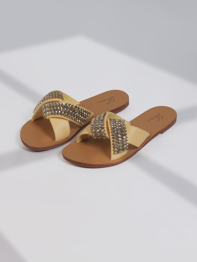 SC-B023 / Flat Crystal Slippers