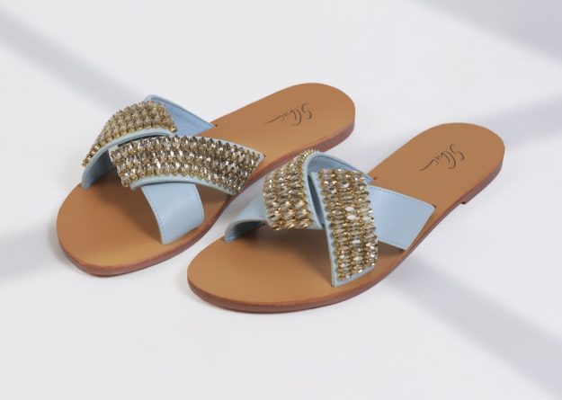SC-B023 / Flat Crystal Slippers