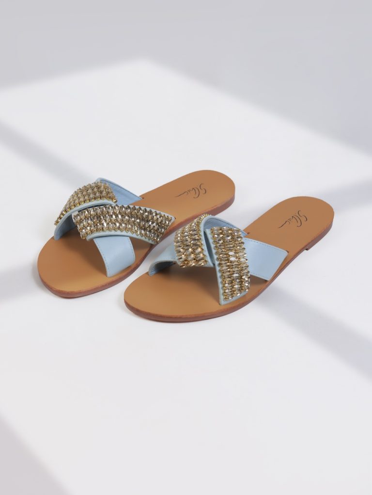 SC-B023 / Flat Crystal Slippers