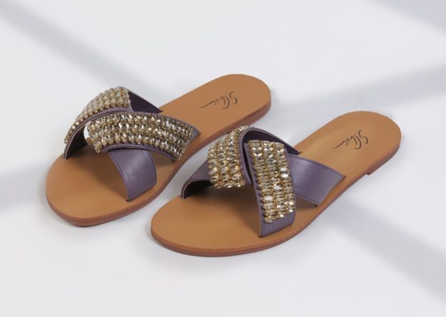 SC-B023 / Flat Crystal Slippers