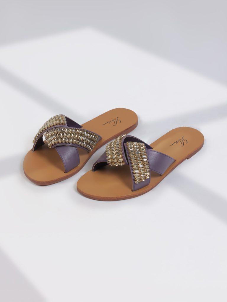 SC-B023 / Flat Crystal Slippers