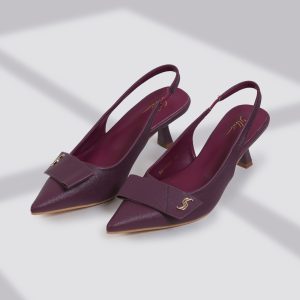 Pointed Toe Slingback Heels with Bow Detail