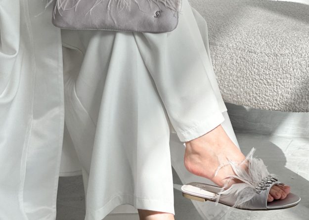 3566-3 / Feathered Elegance Crystal Slippers