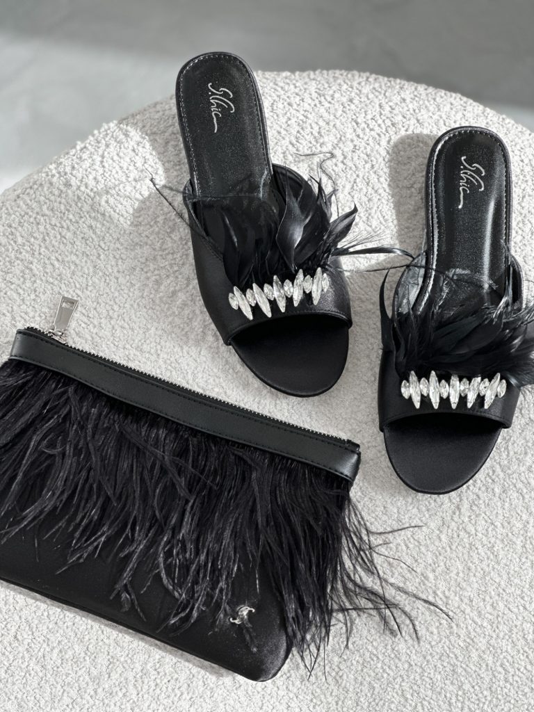 3566-3 / Feathered Elegance Crystal Slippers