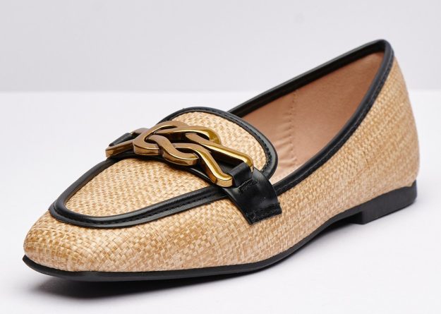 Golden Threads Flats Slip on Shoes