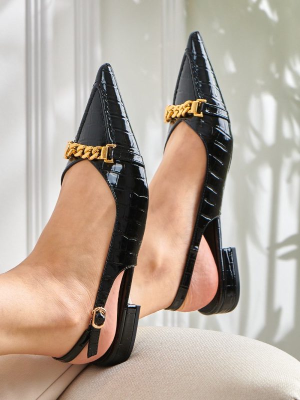 911-1 / Chain Slingback Sandals
