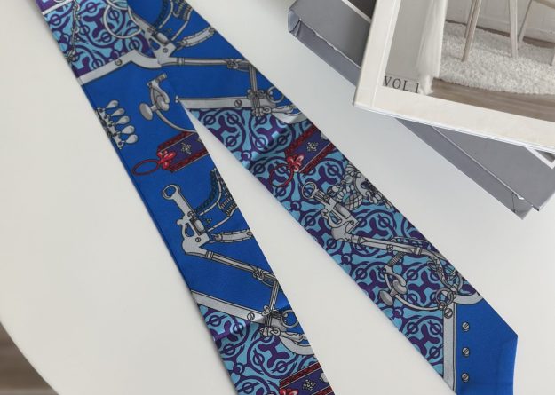 Elegant Blue Bag Scarf