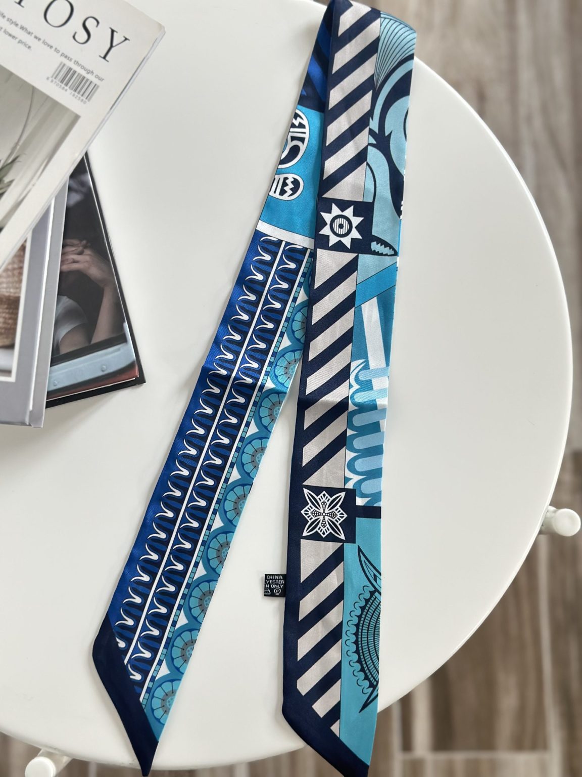 Azure Mosaic Bag Scarf