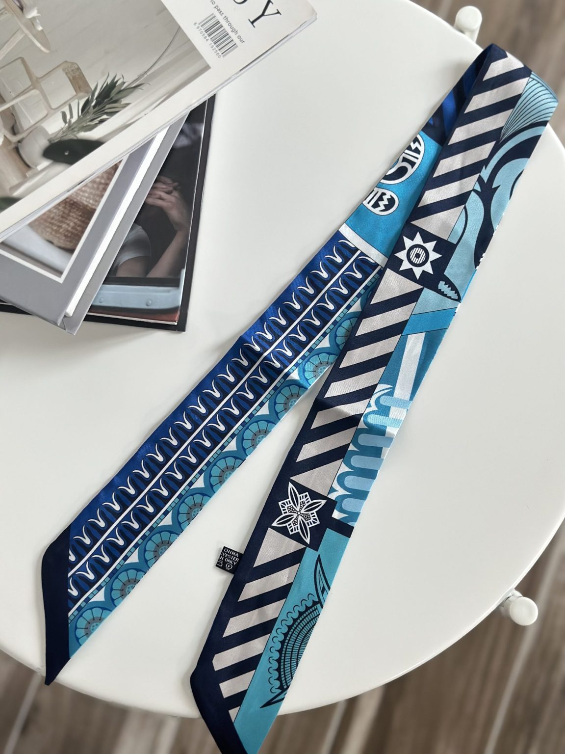 Azure Mosaic Bag Scarf