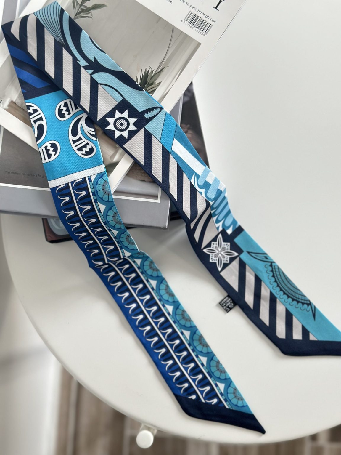 Azure Mosaic Bag Scarf