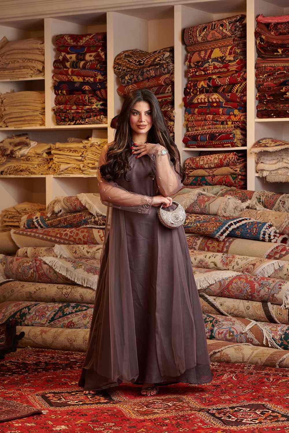 Elegant Sheer Sleeve Jalabiya
