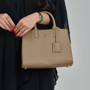 Stylish Leather Structured Carryall Handbag