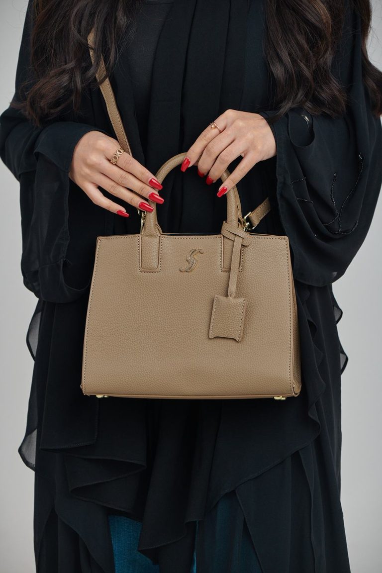 Stylish Leather Structured Carryall Handbag