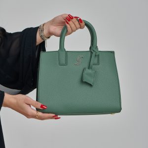 Stylish Leather Structured Carryall Handbag