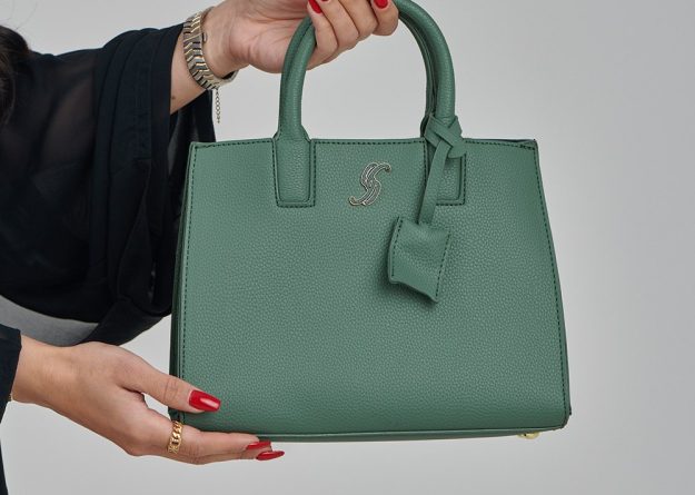 Stylish Leather Structured Carryall Handbag