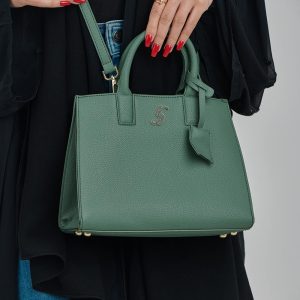 Stylish Leather Structured Carryall Handbag