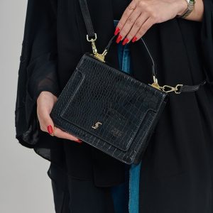 Chic Croc-Embossed Structured Handbag