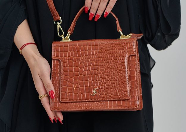 Chic Croc-Embossed Structured Handbag