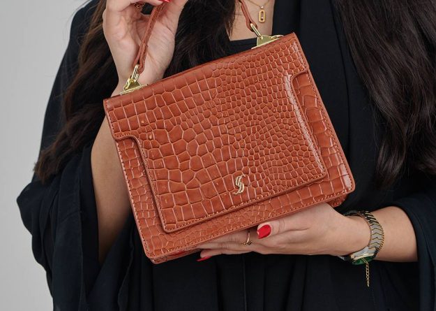 Chic Croc-Embossed Structured Handbag