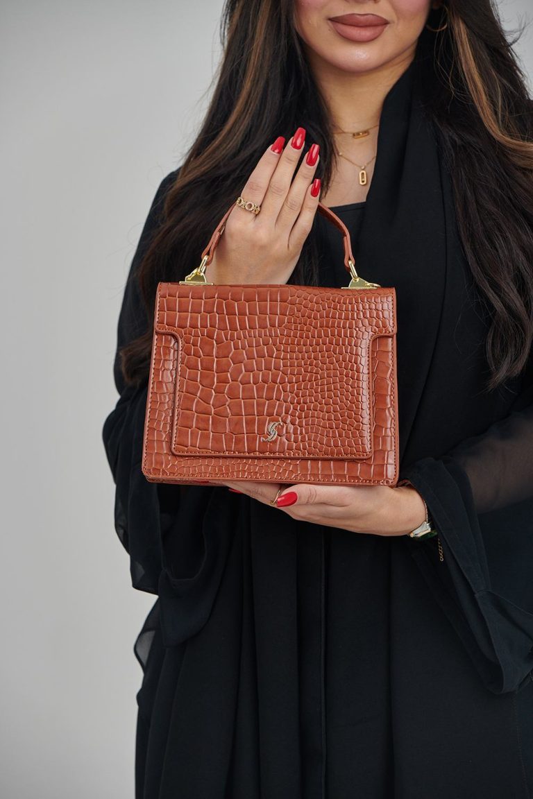 Chic Croc-Embossed Structured Handbag