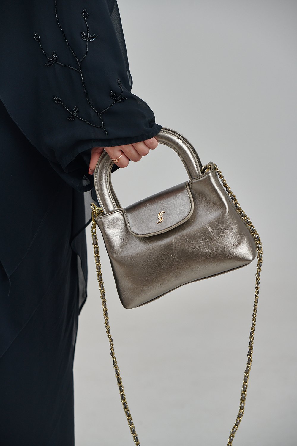 Elegant Mini Structured Top-Handle Handbag