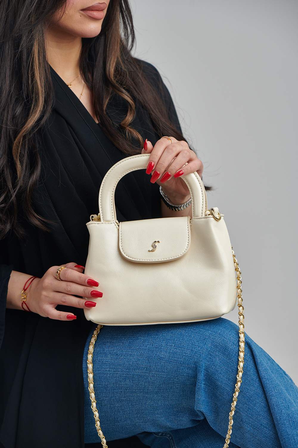 Elegant Mini Structured Top-Handle Handbag