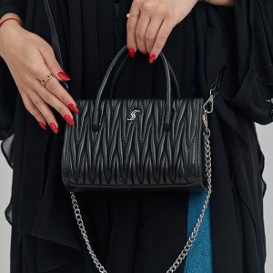 Modern Mini Textured Handbag with Chain Strap