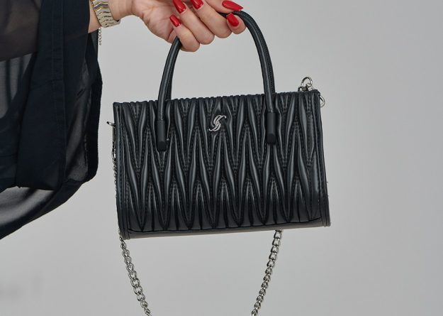 Modern Mini Textured Handbag with Chain Strap