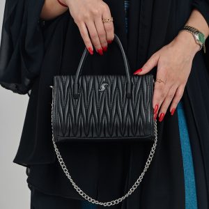 Modern Mini Textured Handbag with Chain Strap