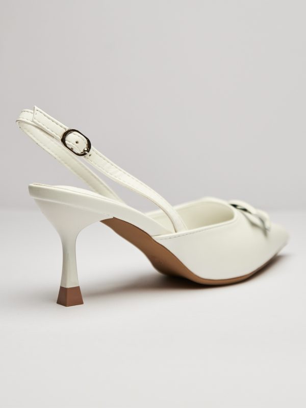 Chic Metal Buckle Slingback Heels