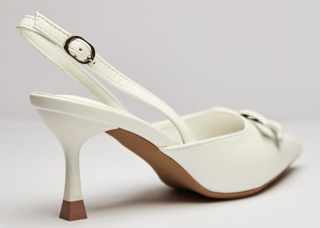Chic Metal Buckle Slingback Heels