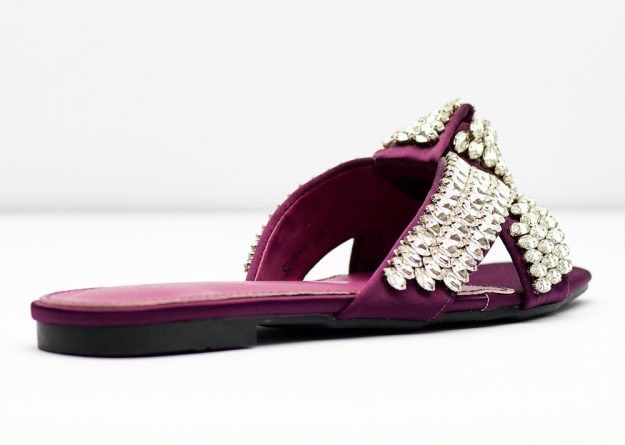 Luxury Crystal Cross Strap Slides