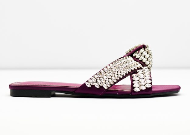 Luxury Crystal Cross Strap Slides