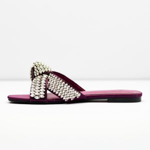 Luxury Crystal Cross Strap Slides